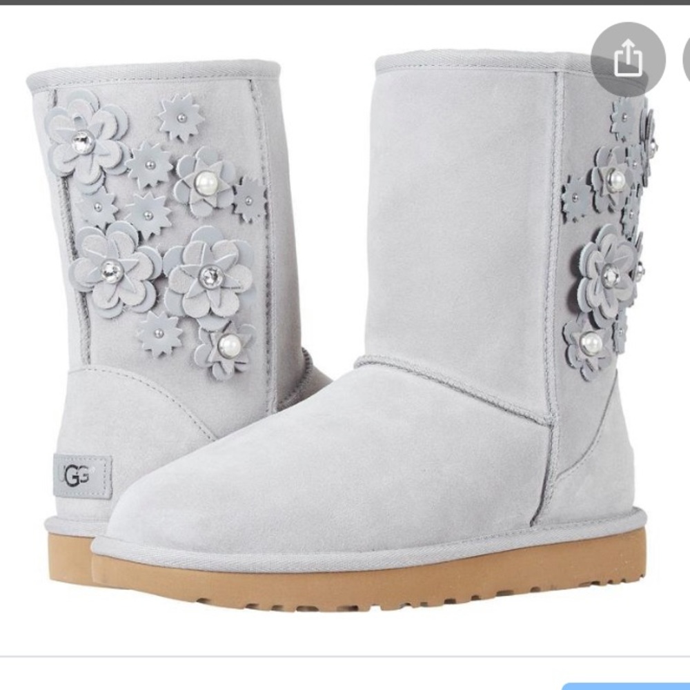 UGG Classic Short Swarovski Crystal Flower boots
